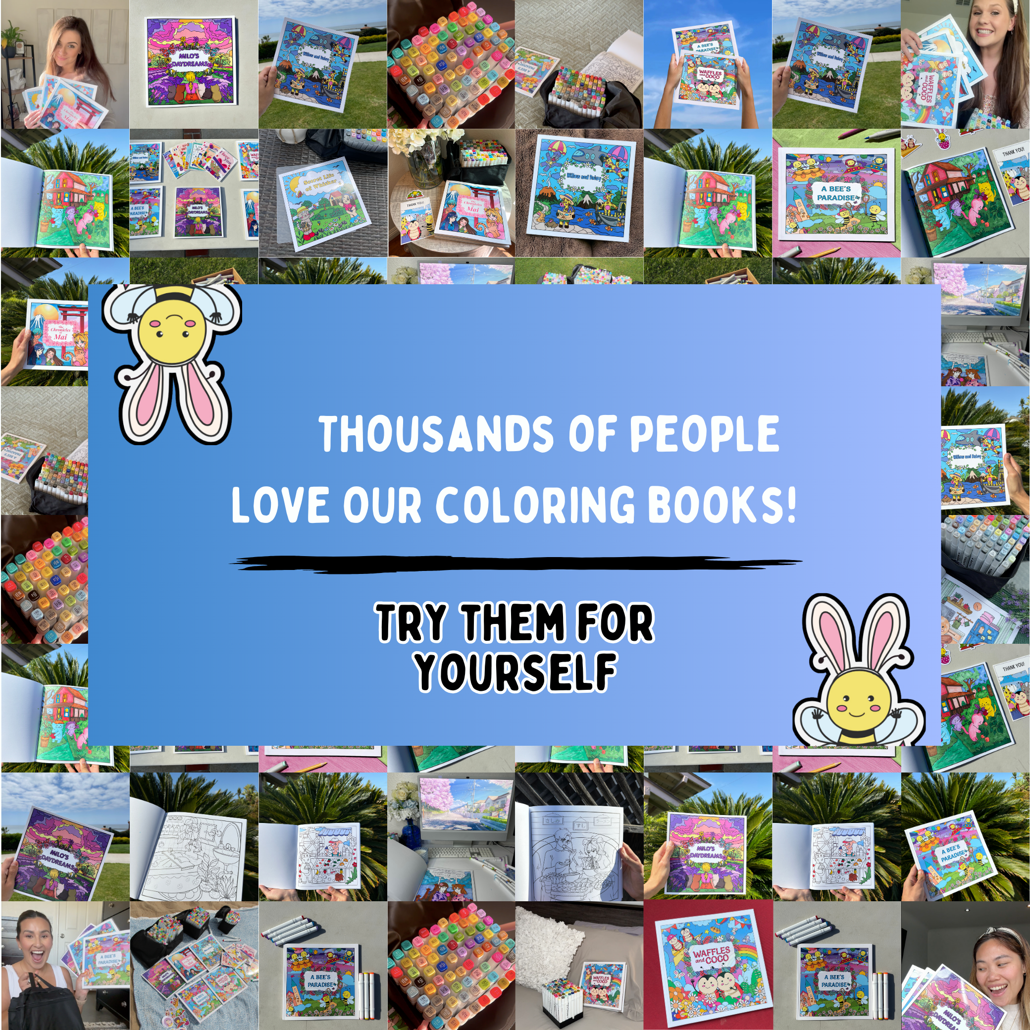 Hand Drawn & Illustrated - Stress Relief Coloring Books