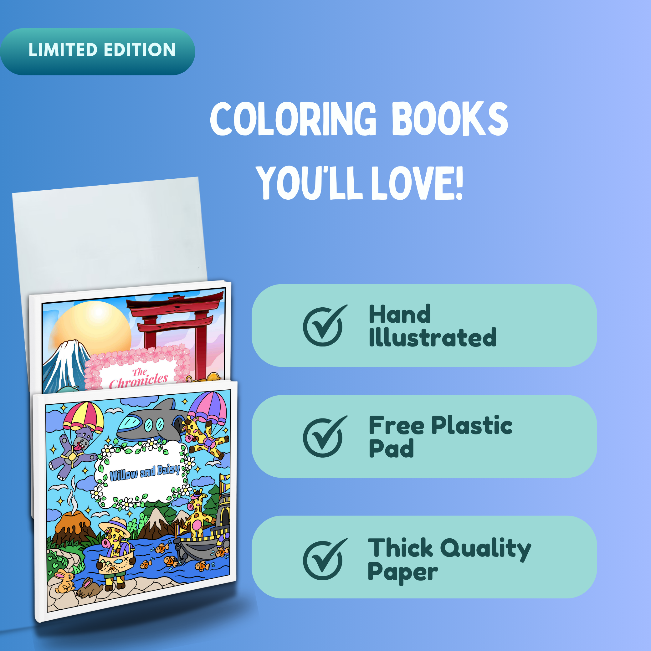 Hand Drawn & Illustrated - Stress Relief Coloring Books