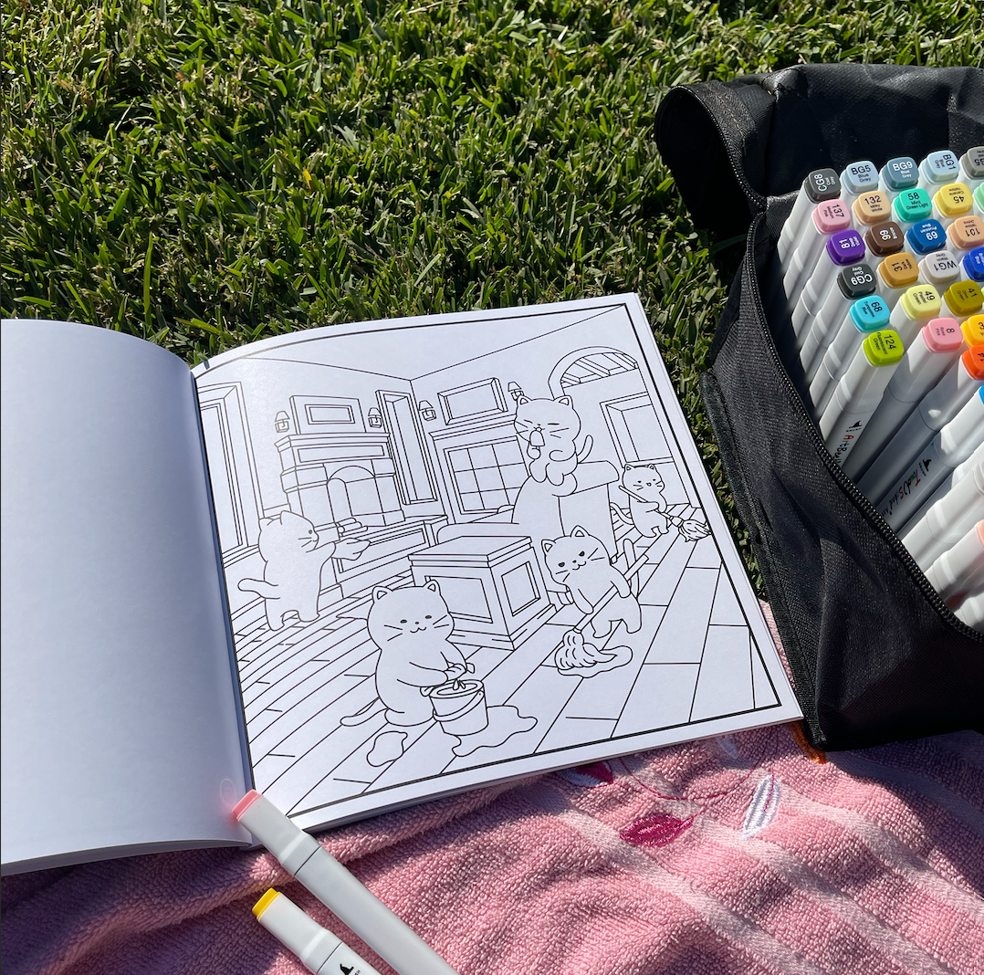 Hand Drawn & Illustrated - Stress Relief Coloring Books